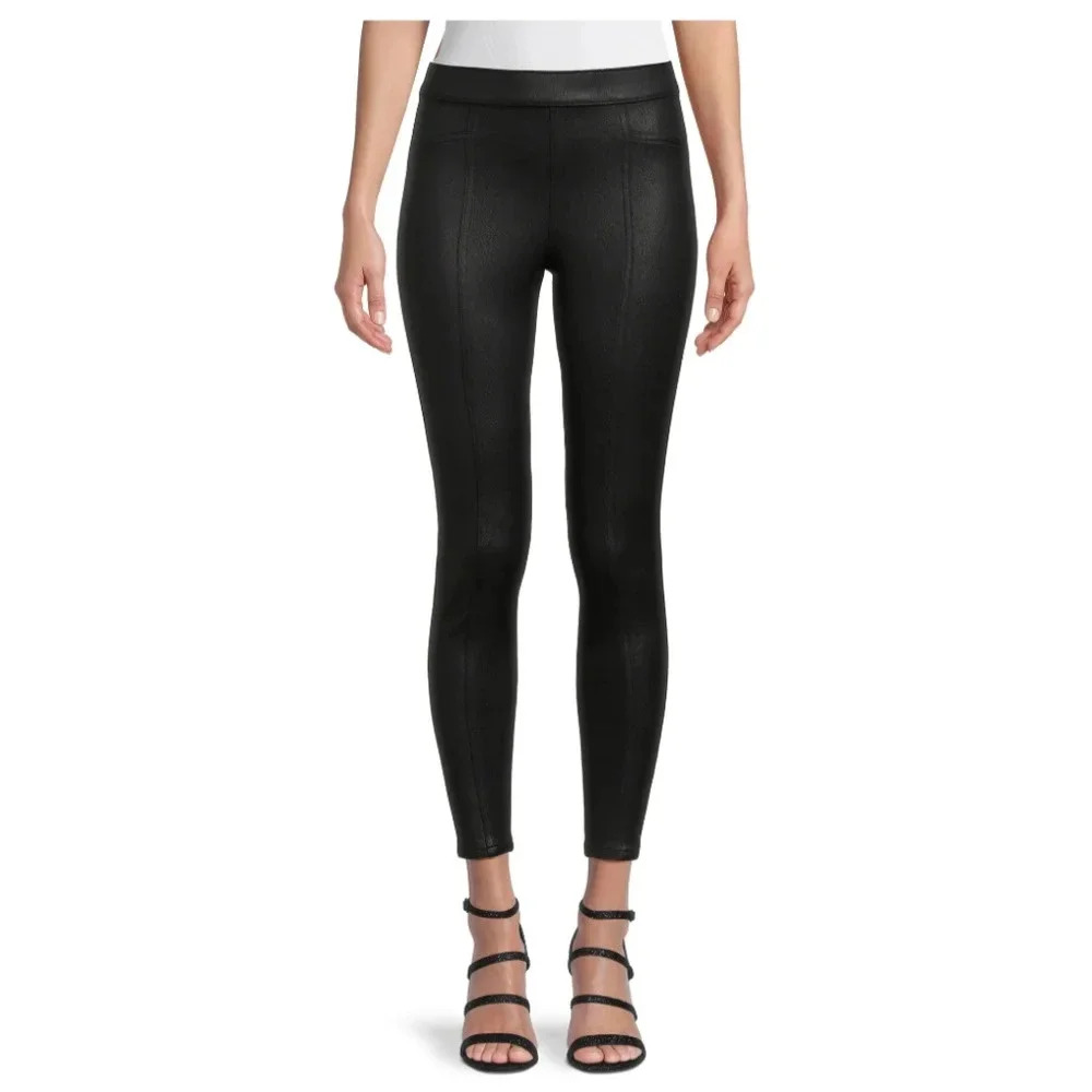 No Boundaries Juniors Size M (7-9) Seamed Pull On Jeggings Faux Leather Black